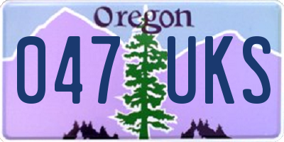 OR license plate 047UKS