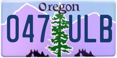 OR license plate 047ULB