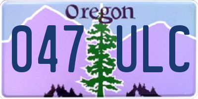 OR license plate 047ULC