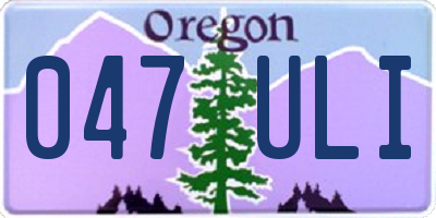 OR license plate 047ULI