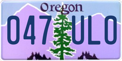 OR license plate 047ULO