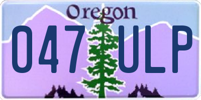 OR license plate 047ULP