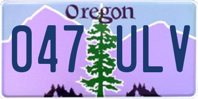 OR license plate 047ULV