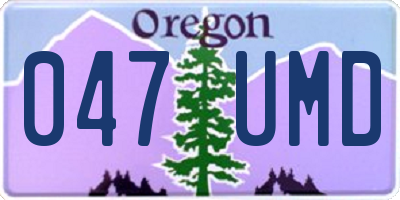 OR license plate 047UMD