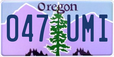 OR license plate 047UMI