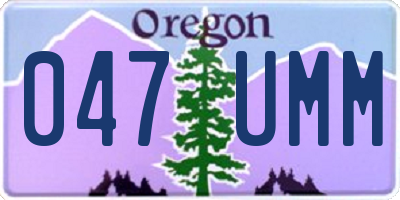 OR license plate 047UMM