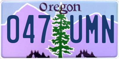 OR license plate 047UMN