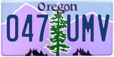 OR license plate 047UMV