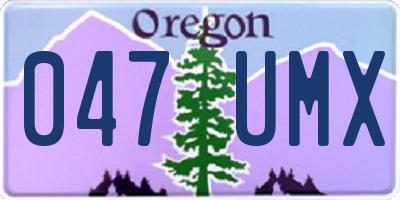 OR license plate 047UMX