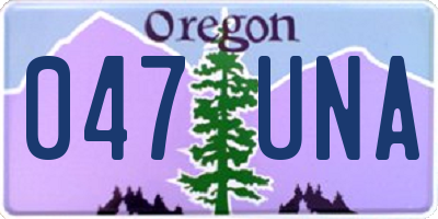 OR license plate 047UNA