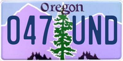 OR license plate 047UND