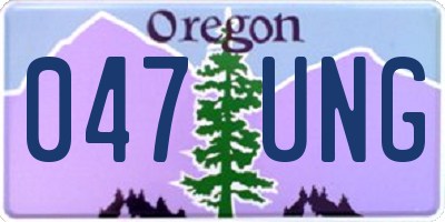 OR license plate 047UNG