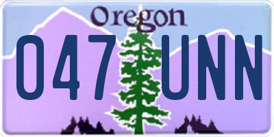 OR license plate 047UNN