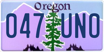 OR license plate 047UNO