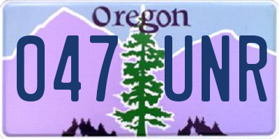 OR license plate 047UNR