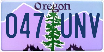 OR license plate 047UNV