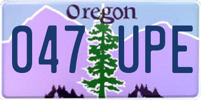 OR license plate 047UPE