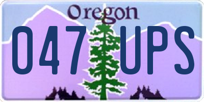 OR license plate 047UPS
