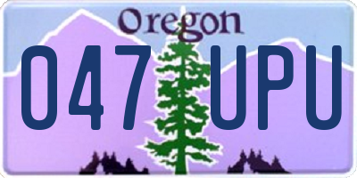 OR license plate 047UPU