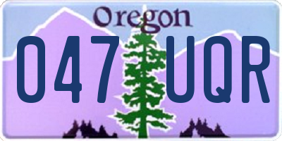 OR license plate 047UQR