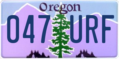 OR license plate 047URF