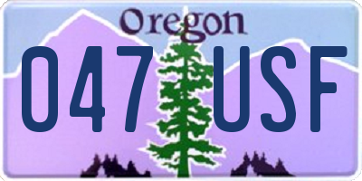 OR license plate 047USF