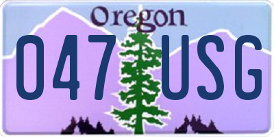 OR license plate 047USG
