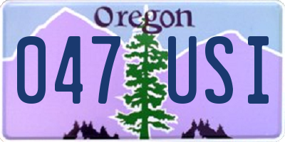 OR license plate 047USI