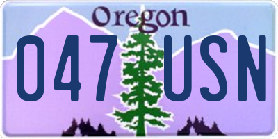OR license plate 047USN
