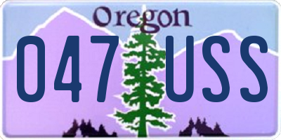 OR license plate 047USS