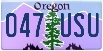 OR license plate 047USU