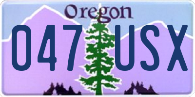OR license plate 047USX