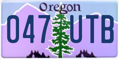 OR license plate 047UTB