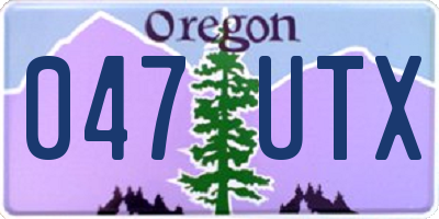 OR license plate 047UTX
