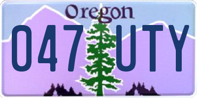 OR license plate 047UTY