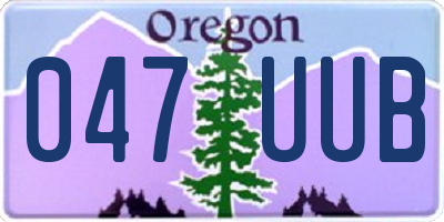 OR license plate 047UUB