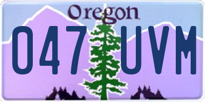 OR license plate 047UVM