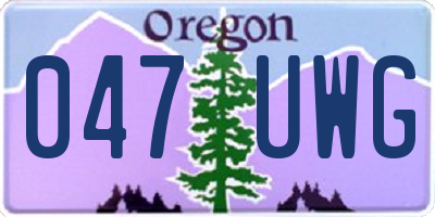 OR license plate 047UWG