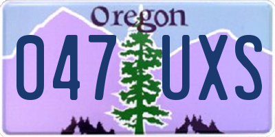 OR license plate 047UXS