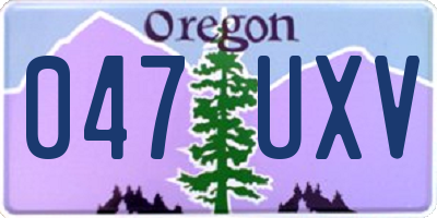 OR license plate 047UXV