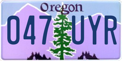 OR license plate 047UYR