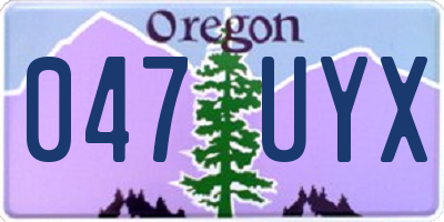 OR license plate 047UYX