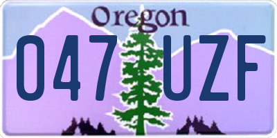 OR license plate 047UZF