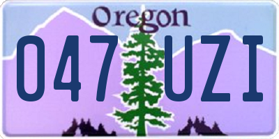 OR license plate 047UZI