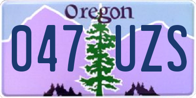 OR license plate 047UZS
