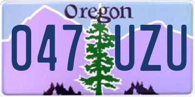 OR license plate 047UZU