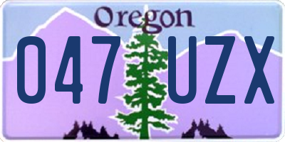 OR license plate 047UZX
