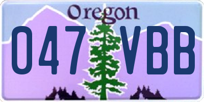 OR license plate 047VBB