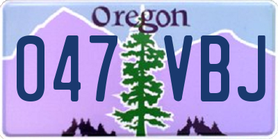 OR license plate 047VBJ