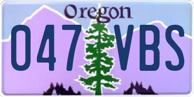 OR license plate 047VBS